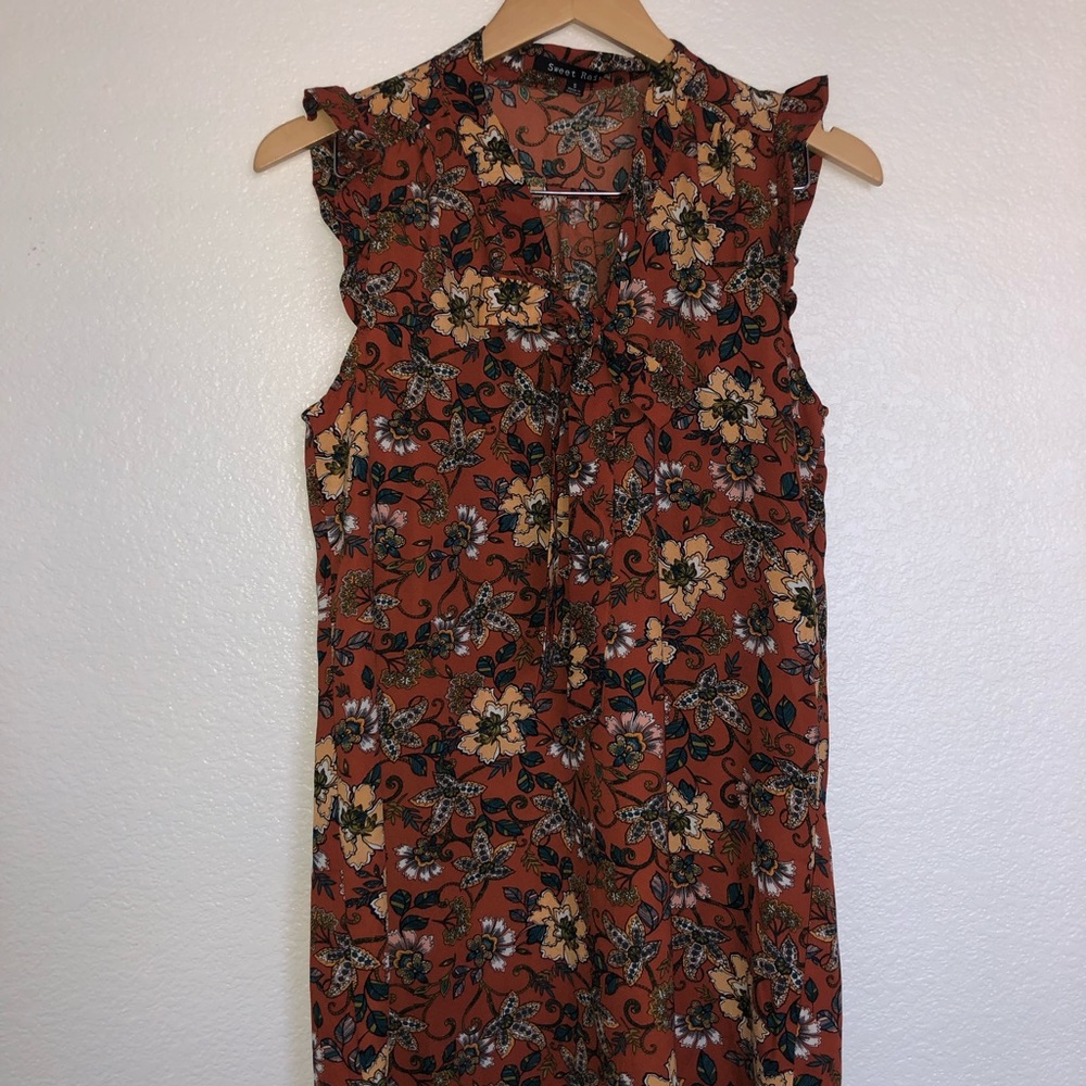 Orange floral dress